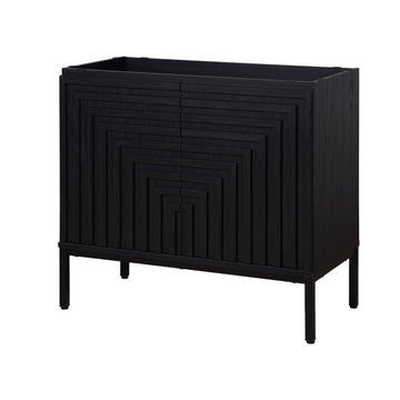 Rowan Geometric Modern Transitional 2-Shelf Bath Vanity Cabinet Only (Sink Basin Not Included)